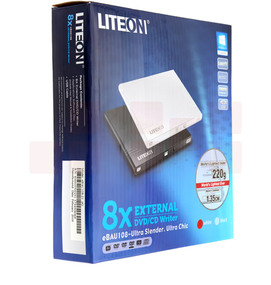 建兴（LITEON）8倍速 外置光驱 DVD刻录机 移动光驱 外接光驱 黑色eBAU108 SKU：ZFKJ00021